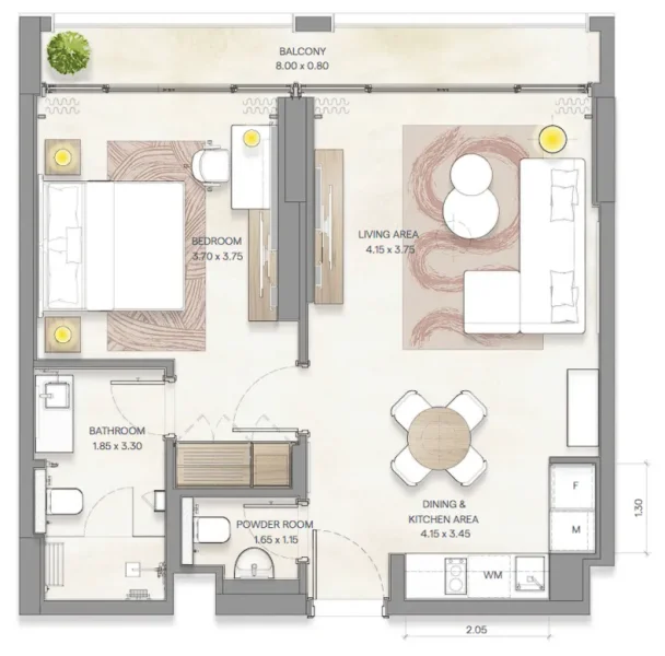 1.0 bedroom apartments - Bloom Arjaan by Rotana 