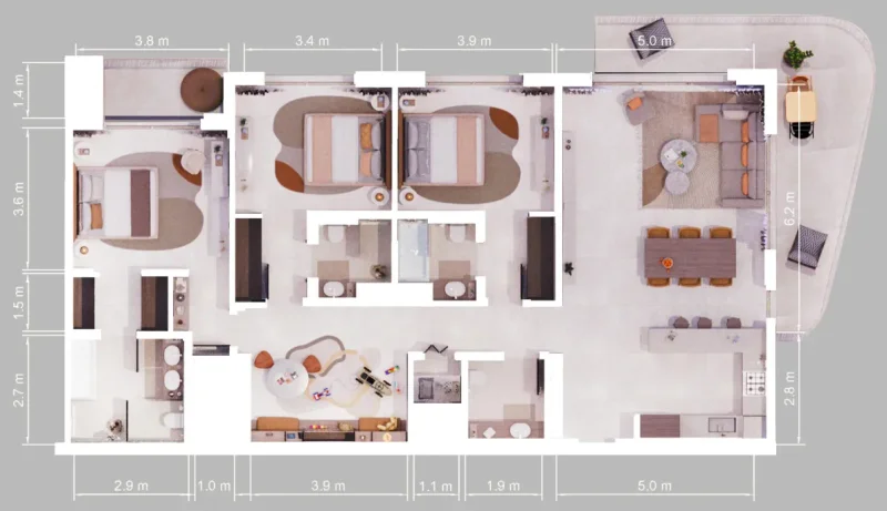 3.0 bedrooms apartments - Verdes by Haven