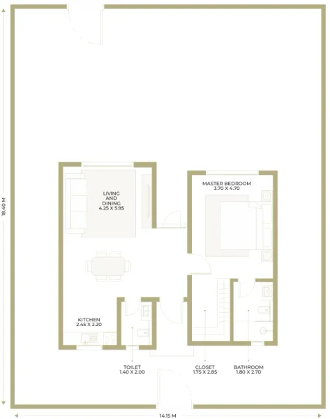 1.0 bedroom villa - Jebel Sifah - Olive Farms
