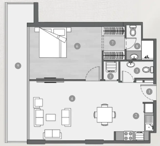 1.0 bedroom apartments - Elevia Residences 
