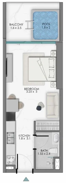 0.0 bedroom apartments - Samana Sky Views