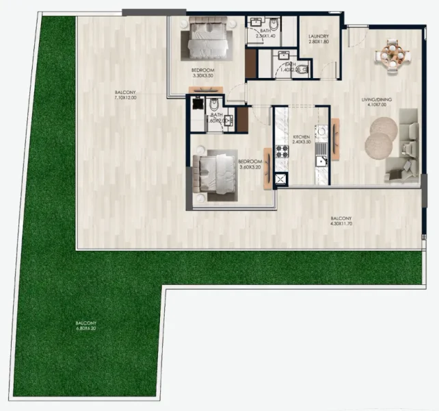 2.0 bedrooms apartments - Reem by Vision