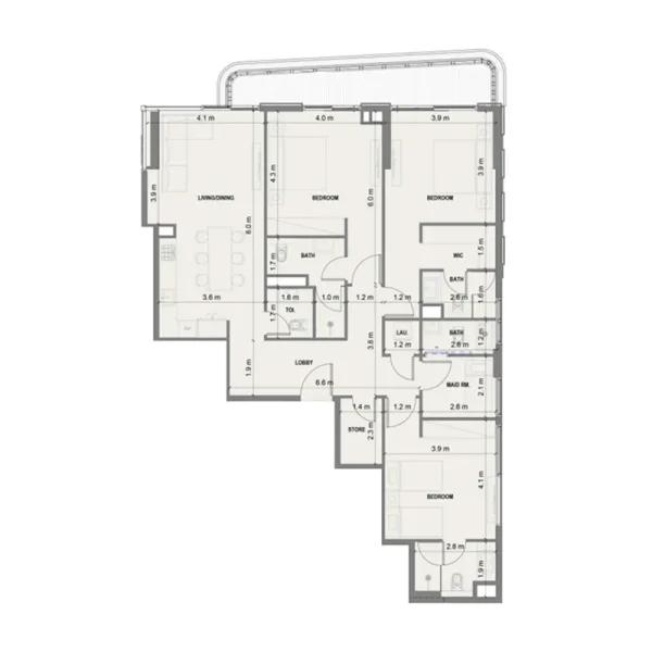 3.0 bedrooms apartments - Blue Marina Residence