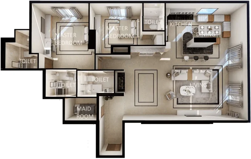 2.0 bedrooms apartments - Zenith J1