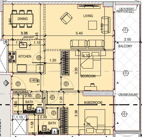 2.0 bedrooms apartments - Binghatti Amberhall