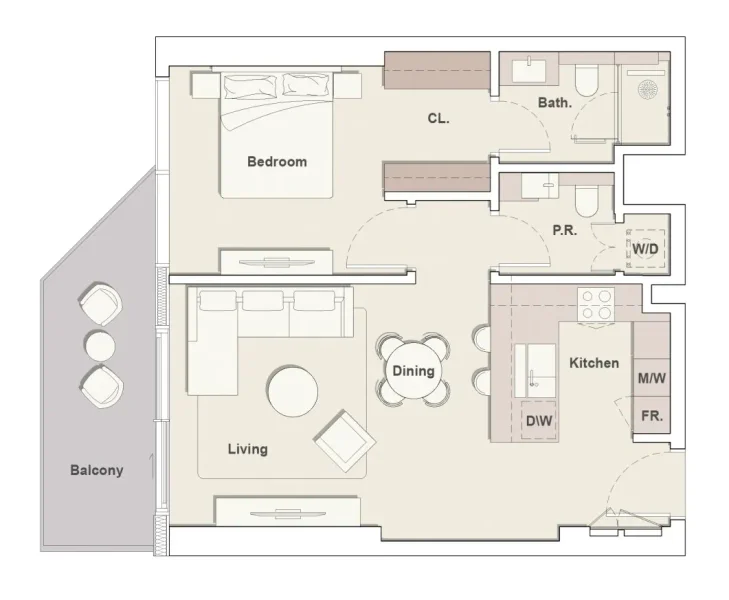 1.0 bedroom apartments - Eltiera Heights
