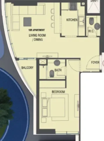 1.0 bedroom apartments - Red Square