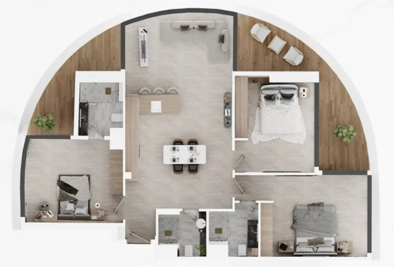 3.0 bedrooms apartments - Electra Acube