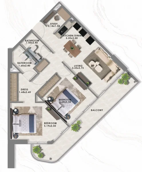 2.0 bedrooms apartments - Floarea Lakes