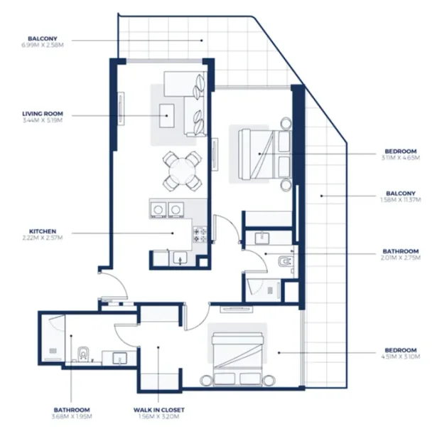 2.0 bedrooms apartments - Creek Views 3