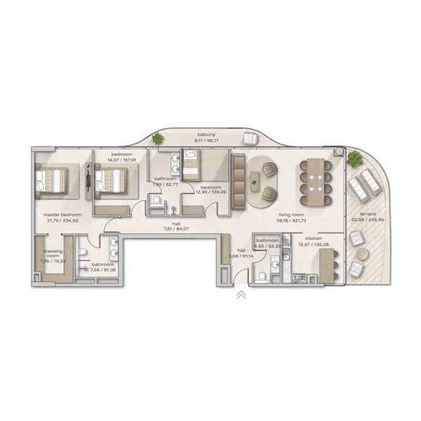 3.0 bedrooms penthouse - Zephyra Residences